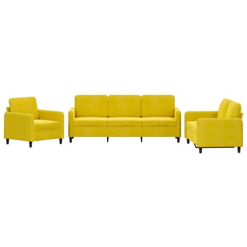 3 personers sofa velour gul