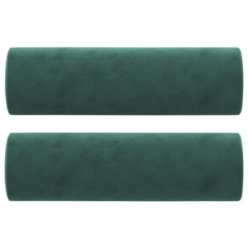 2-personers sofa i velour med pyntepuder, 140 cm - mørkegrøn