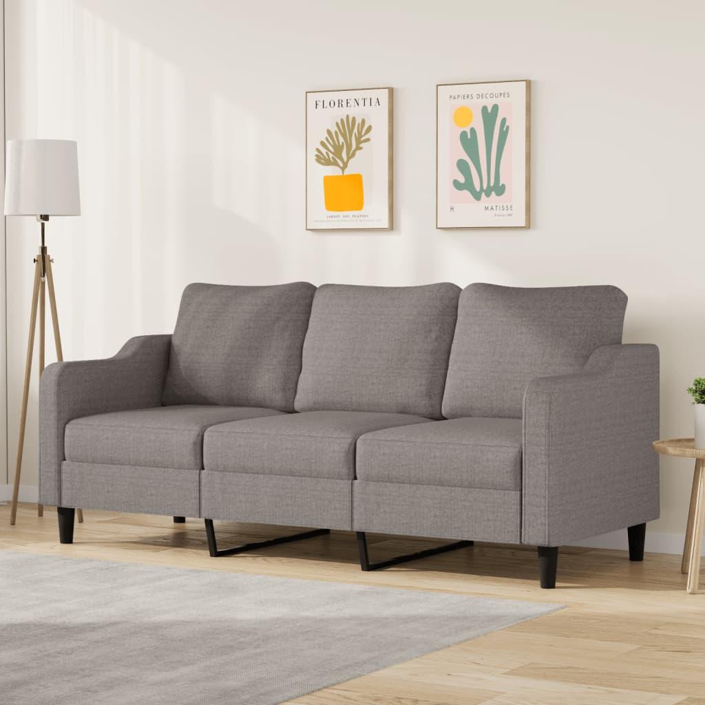 3-personers sofa 180 cm stof gråbrun billede