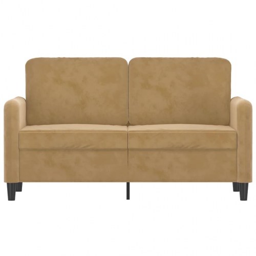 2-personers sofa i fløjl - brun, sædebredde 120 cm