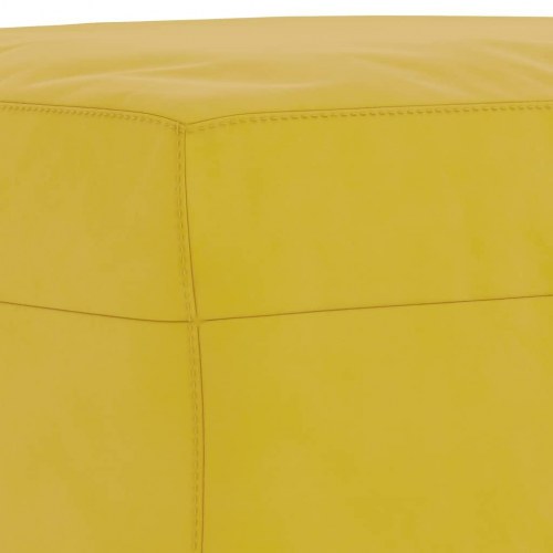 Sofasæt i velour - 3 dele med puder og fodskammel, gul