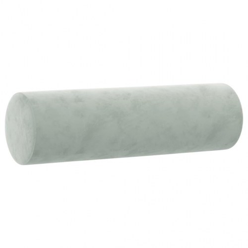 Sofasæt i velour, 3 dele med puder og fodskammel - lysegrå