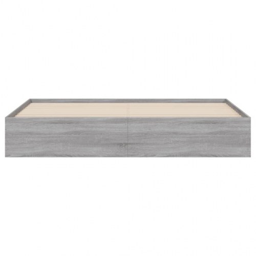 Sengeramme med skuffer 200x200 cm - grå sonoma-eg, konstrueret træ
