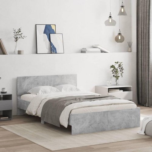 Sengeramme med sengegavl 120 x 190 cm - betongrå