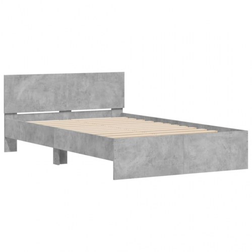 Sengeramme med sengegavl 120 x 190 cm - betongrå
