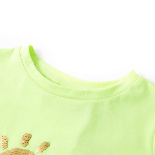 T-shirt til børn str. 116 - neongul med SUNKISSED