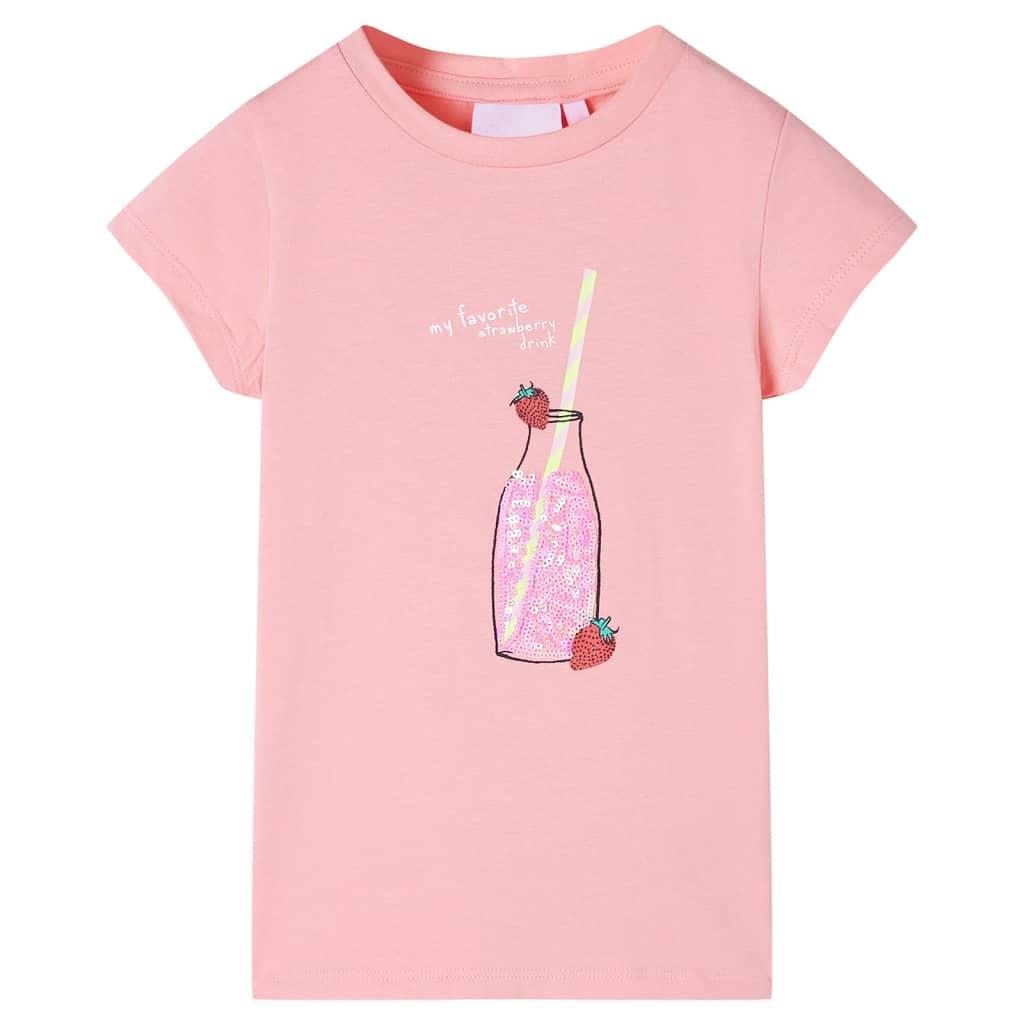 T-shirt til børn str. 116 lyserød
