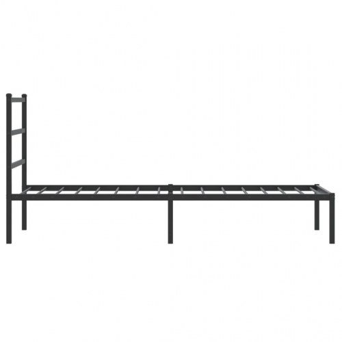 Sengeramme med sengegavl i metal - 75 x 190 cm, sort