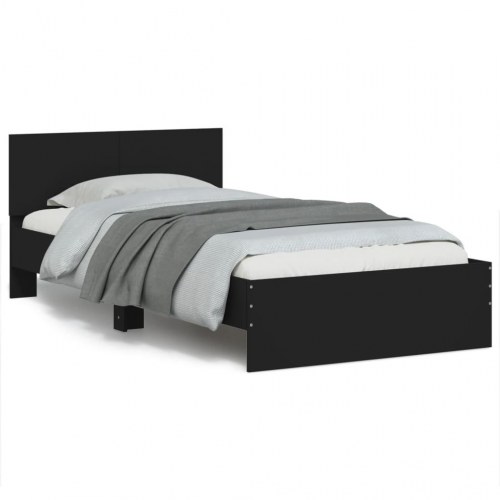 Sengeramme med sengegavl 100 x 200 cm - sort