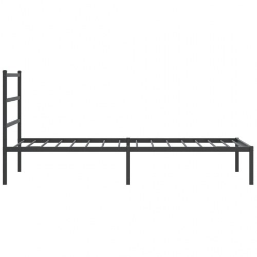 Sengeramme med sengegavl 100×200 cm - metal, sort