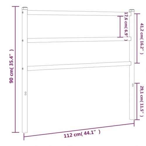Sengegavl i metal 107 cm - sort