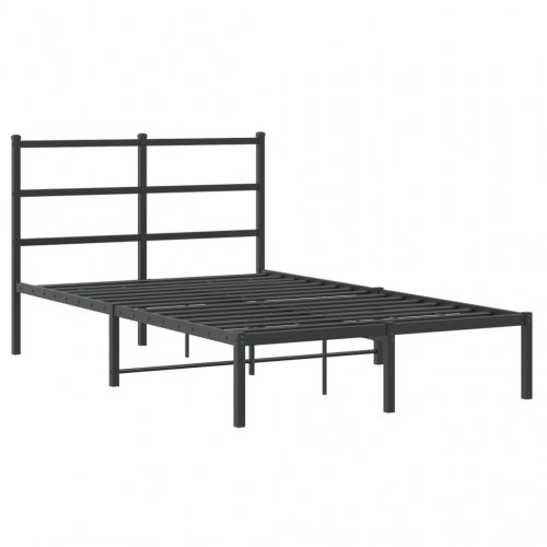 Sengeramme med sengegavl 120×190 cm - metal, sort
