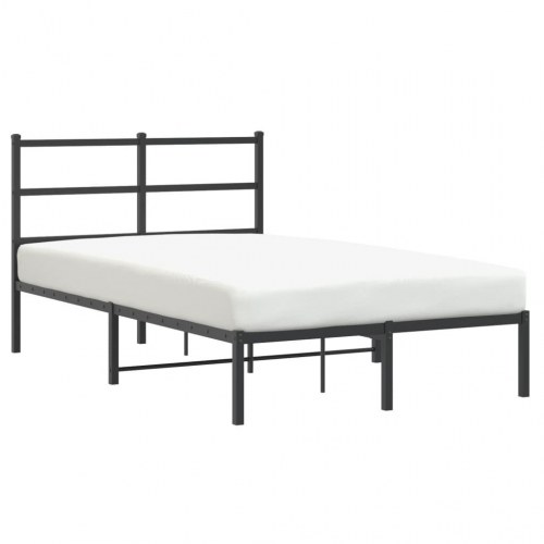 Sengeramme med sengegavl 120×190 cm - metal, sort