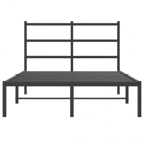 Sengeramme med sengegavl 120×190 cm - metal, sort