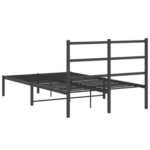Sengeramme med sengegavl 120×190 cm - metal, sort