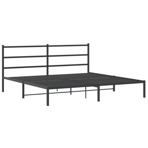 Sengeramme med sengegavl 180×200 cm - metal, sort