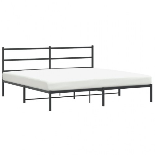 Sengeramme med sengegavl 180×200 cm - metal, sort