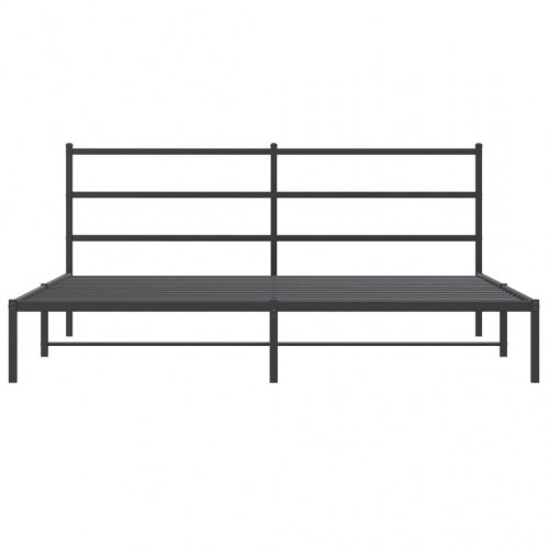 Sengeramme med sengegavl 180×200 cm - metal, sort