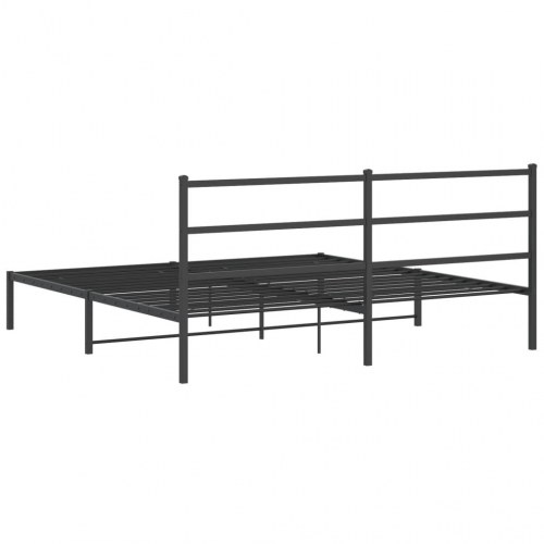 Sengeramme med sengegavl 180×200 cm - metal, sort