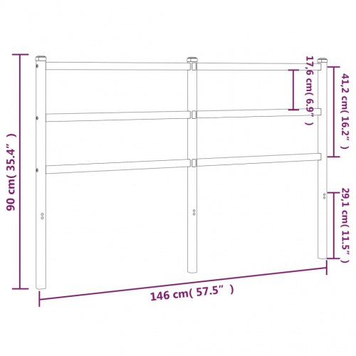 Sengegavl 140 cm metal hvid