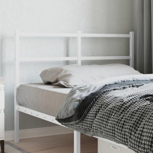 Udskiftningsgavl til seng 120 cm - metal, hvid