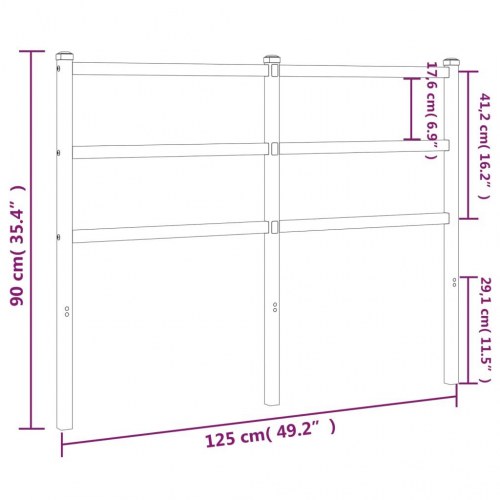 Udskiftningsgavl til seng 120 cm - metal, hvid