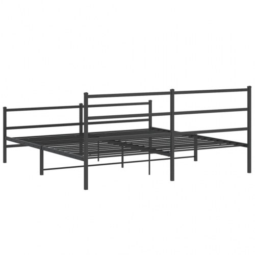 Sengeramme med sengegavl og fodgærde 183 x 213 cm - sort