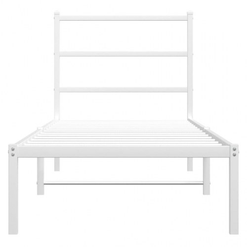 Sengeramme med sengegavl 80×200 cm - metal, hvid