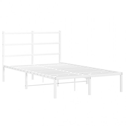 Sengeramme med sengegavl 120×190 cm - metal, hvid