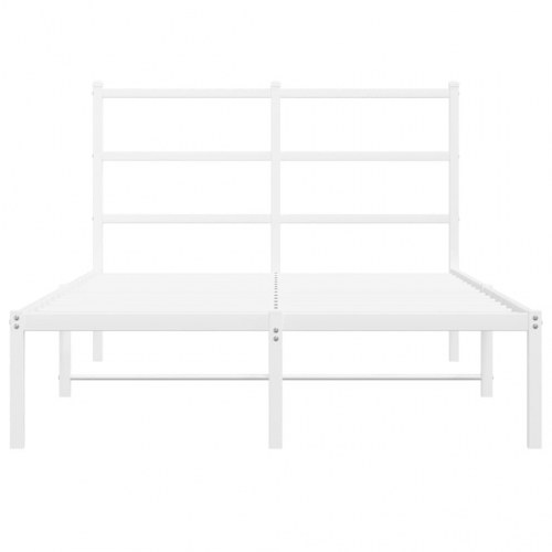 Sengeramme med sengegavl 120×190 cm - metal, hvid