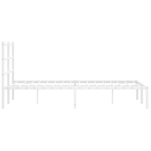 Sengeramme med sengegavl 120×190 cm - metal, hvid