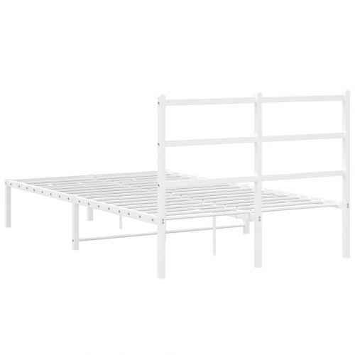 Sengeramme med sengegavl 120×190 cm - metal, hvid