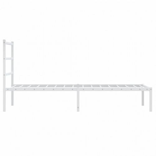 Sengeramme med sengegavl 90×200 cm - metal, hvid