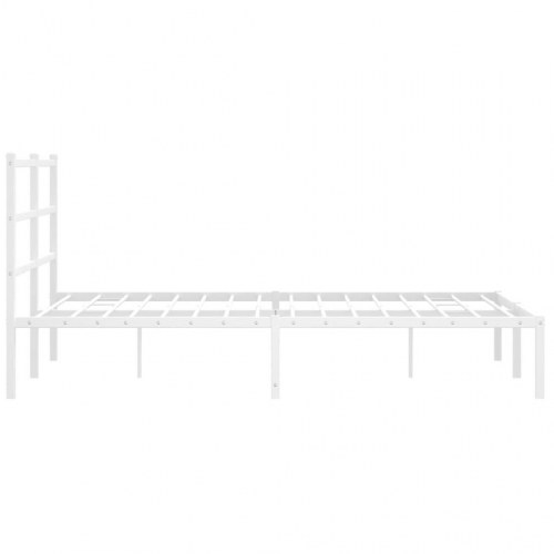 Sengeramme med sengegavl 135×190 cm - metal, hvid