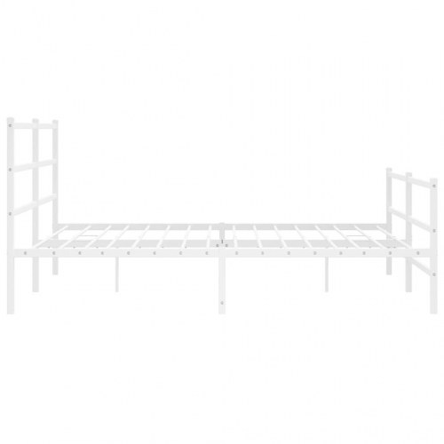 Sengeramme med sengegavl og fodgærde 200 x 200 cm - hvid