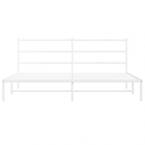 Sengeramme med sengegavl 180×200 cm - metal, hvid