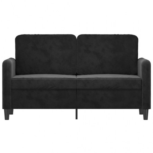 2-personers sofa i fløjl - 120 cm, sort
