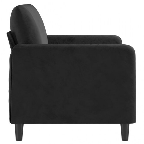 2-personers sofa i fløjl - 120 cm, sort