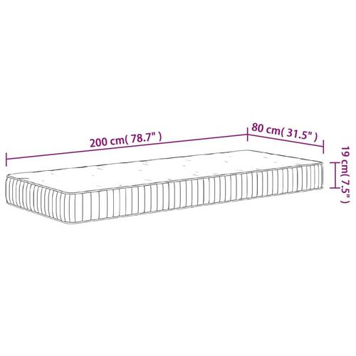Springmadras med pocketfjedre 80x200 cm medium