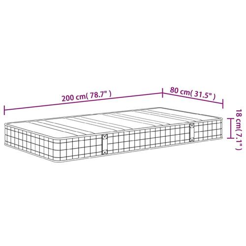 Springmadras med bonellfjedre 80x200 cm medium