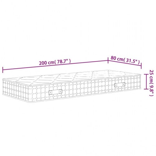 Springmadras med pocketfjedre 80x200 cm - medium fast