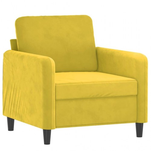 Lænestol i velour - 60 cm sædebredde, gul