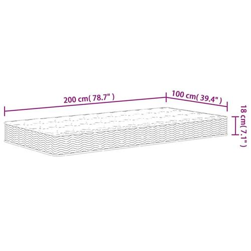 Springmadras med bonellfjedre 100x200 cm medium