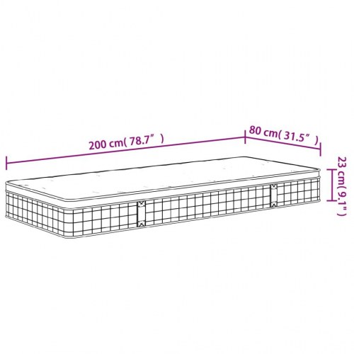 Springmadras med bonellfjedre 80×200 cm - medium fasthed