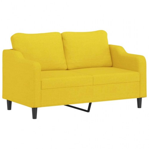 2-personers sofa med pyntepuder i stof - lysegul, sædebredde 140 cm