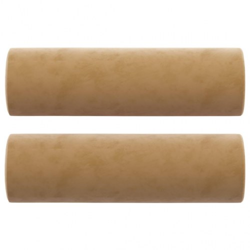 2-personers sofa i velour med pyntepuder - 120 cm, brun