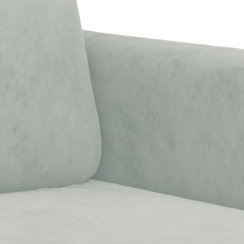 Sofasæt i velour - 2- og 3-personers med puder, lysegrå