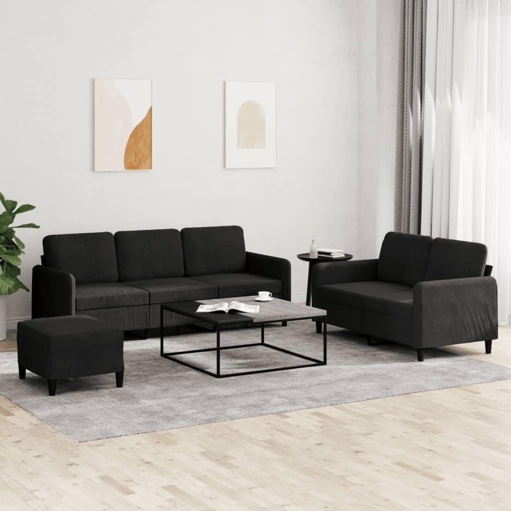 3 personers sofa velour sort