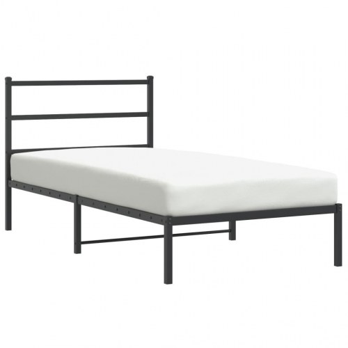 Sengeramme med sengegavl 100x190 cm metal sort
