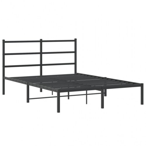 Sengeramme med sengegavl 140 x 190 cm - metal, sort
